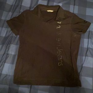 Calvin Klein Jean Medium Black Collared Shirt